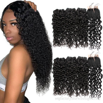 high quality human hair virgin peruvian hair bundles, factory price water wave peruvian human hair bundles